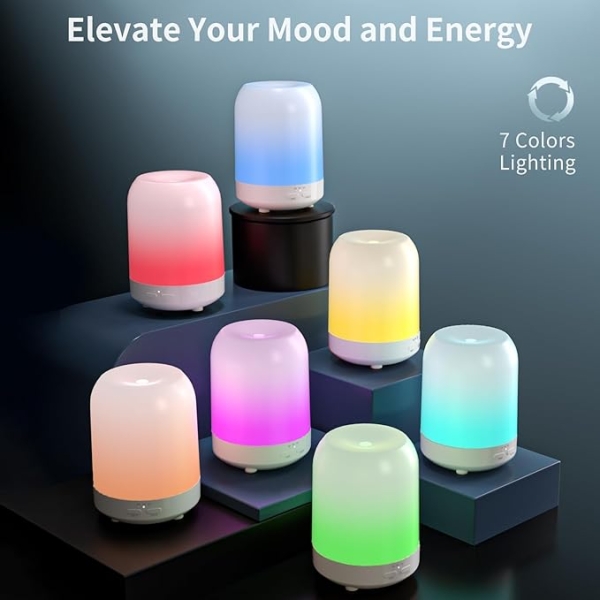 250ML Essential Oil Diffuser – Wood Ultrasonic Humidifier with LED Lights & Quiet Mist - Image 4