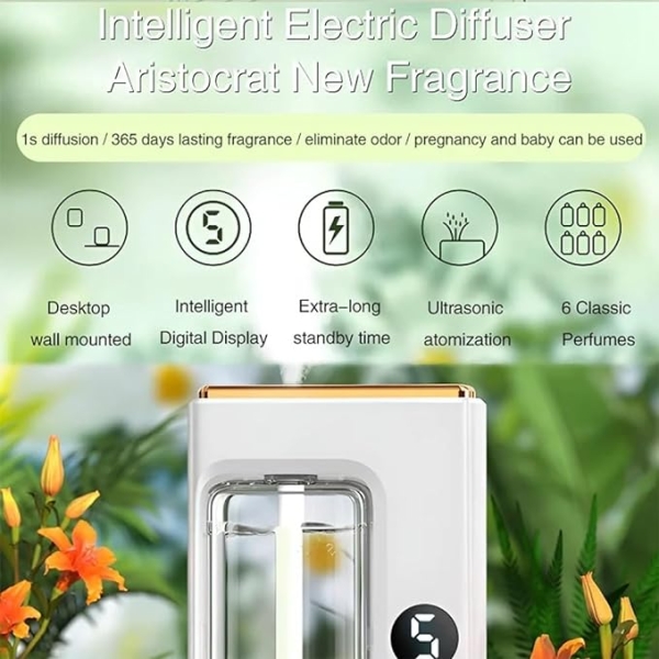 Gardenia Smart Wall Diffuser – Automatic Essential Oil Humidifier with Digital Timer - Image 2