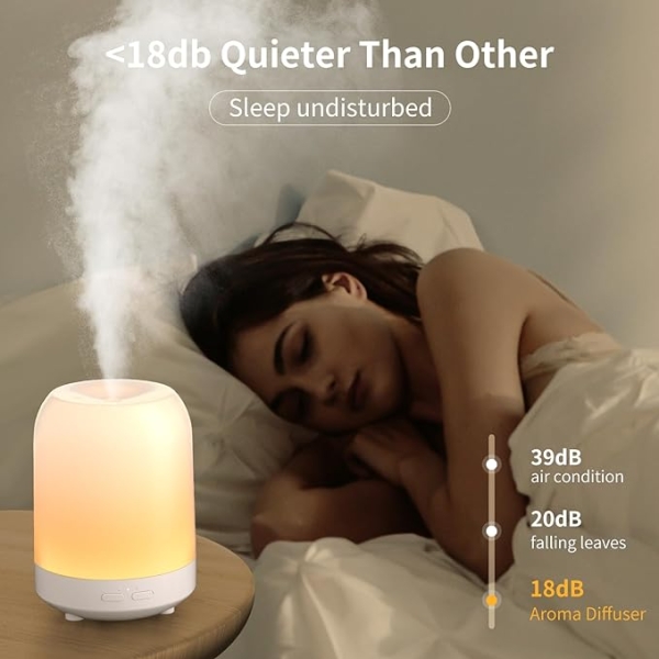 250ML Essential Oil Diffuser – Wood Ultrasonic Humidifier with LED Lights & Quiet Mist - Image 5